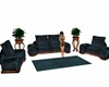 Blue Sofa Set With Poses