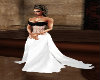 White/Black satin gown
