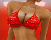 Red Falbala Bikinis