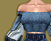 Patched Denim Poofy Top