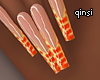q! orange croc nails
