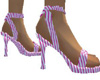 Pink White stripe heels