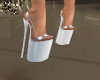 white and silver pumps