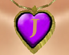 "J"_Necklace Gold Purple