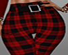 Red Plaid Belted Pants