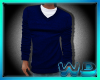 (W) V-Neck Blue Sweater