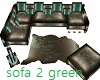 Sofa 2 Green and Gold