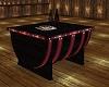 Red Black Barrel Table