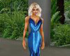 blue satin evening dress