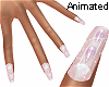 pink crystal nails ANI