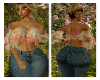 Pink floral cropped top
