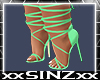 X Green Strap Heels W X