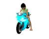Neon Aqua Motorcycle