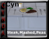 Steak,Mashed ,Peas