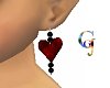 Heart Earrings Garnet