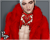 Open Red Fur Coat