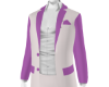casual purple&white suit
