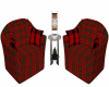 Red Tartan Duo Chairs