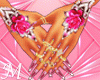 Pink Nails+Tattoo+Ring