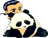 chibi panda and boy