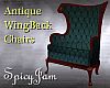 Antq Wingback Chair Teal