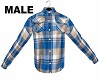 Blue Flannel Shirt Male