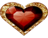 gold red heart