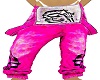 pink fu! skull jeans