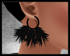Fur Black Earrings
