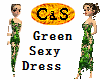 C&S green sexy dress