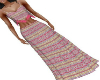 Boho Long Skirt Set Pink