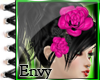 [E] Hair Roses Pink Blk