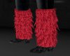 Red frilly boot blk shoe