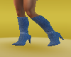 jeans blue heel boots