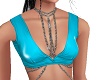 Chained Leather Top Blue