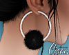 C`Black FurBall Earring
