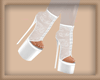 !Lace White High Heels