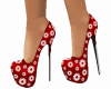 Red Daisy High Heels