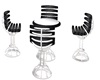 black and white table