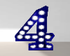 Blue Number 4/Four Sign