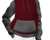 Burgundy and Grey Hoodie