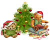 Christmas bears and tree
