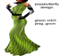 green witches preg, gown