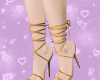 Tied up golden heels