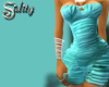 Teal Sidity ruffled fit