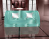 teal couch  