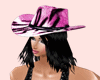 sombrero rosa pelo negro