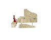 player piano in gold