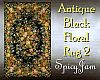 Antq Black Floral Rug
