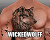 *W* Wolf Body Tattoo